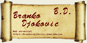 Branko Đoković vizit kartica